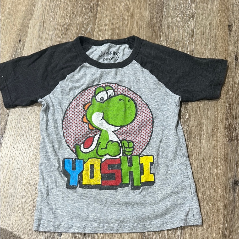 Kids Yoshi Graphic T-Shirt - Gray and Black